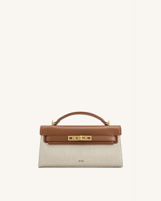 JWPEI Noor Top Handle Bag - Brown Canvas