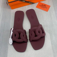 Hermès Aloha Slides – Women’s Chaîne d’Ancre | Burgundy