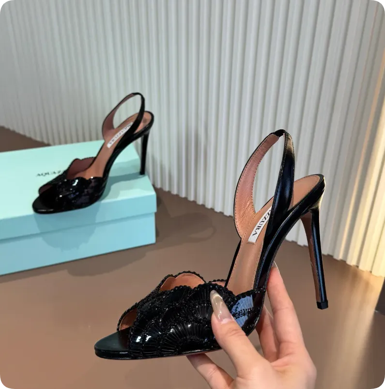 Aquazzura Ce Soir 105 Sandals in Metallic Nappa Leather
