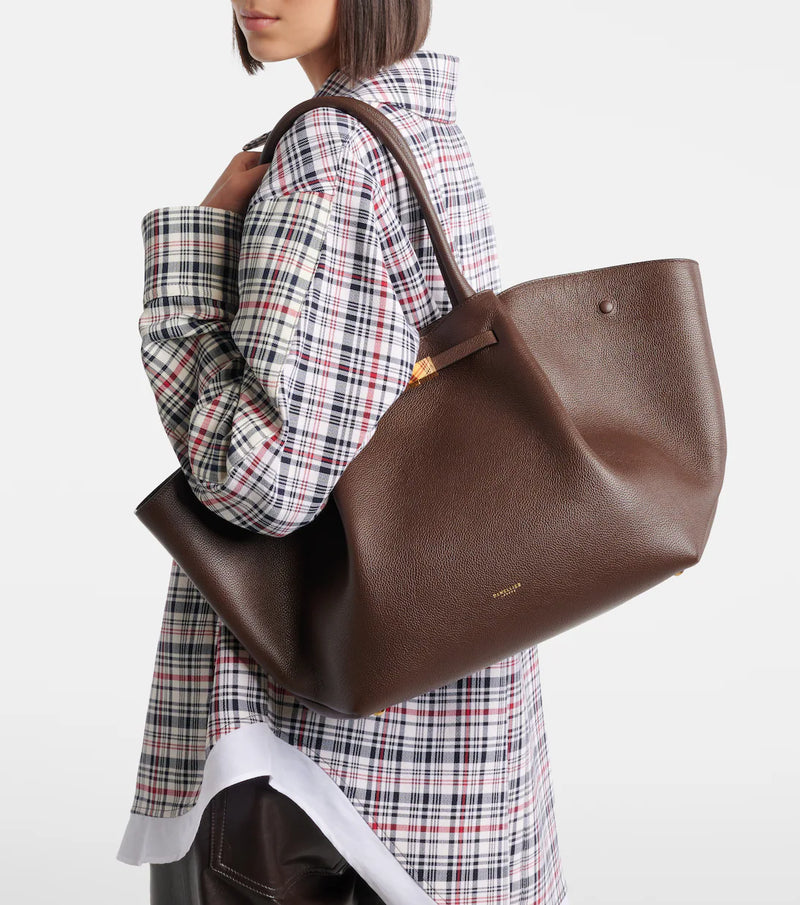 DeMellier New York Midi Leather Tote Bag