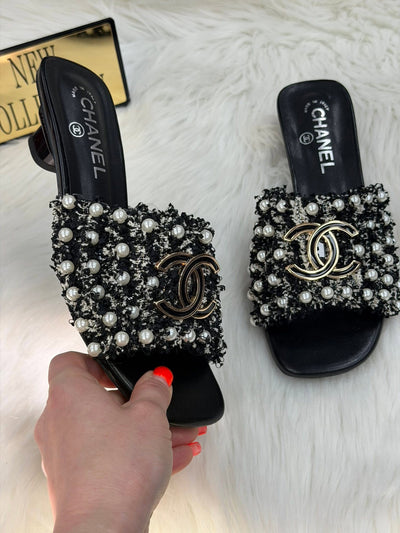 Chanel Pearl CC Slides hover