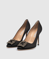 MANOLO BLAHNIK Hangisi 70 crystal-embellished satin pumps