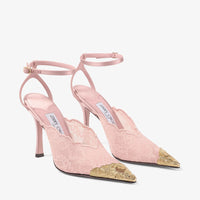 Jimmy Choo Lace Pumps with Metal Lace Detail