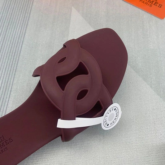 Hermès Aloha Slides – Women’s Chaîne d’Ancre | Burgundy