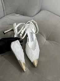 Jimmy Choo Lace Pumps with Metal Lace Detail