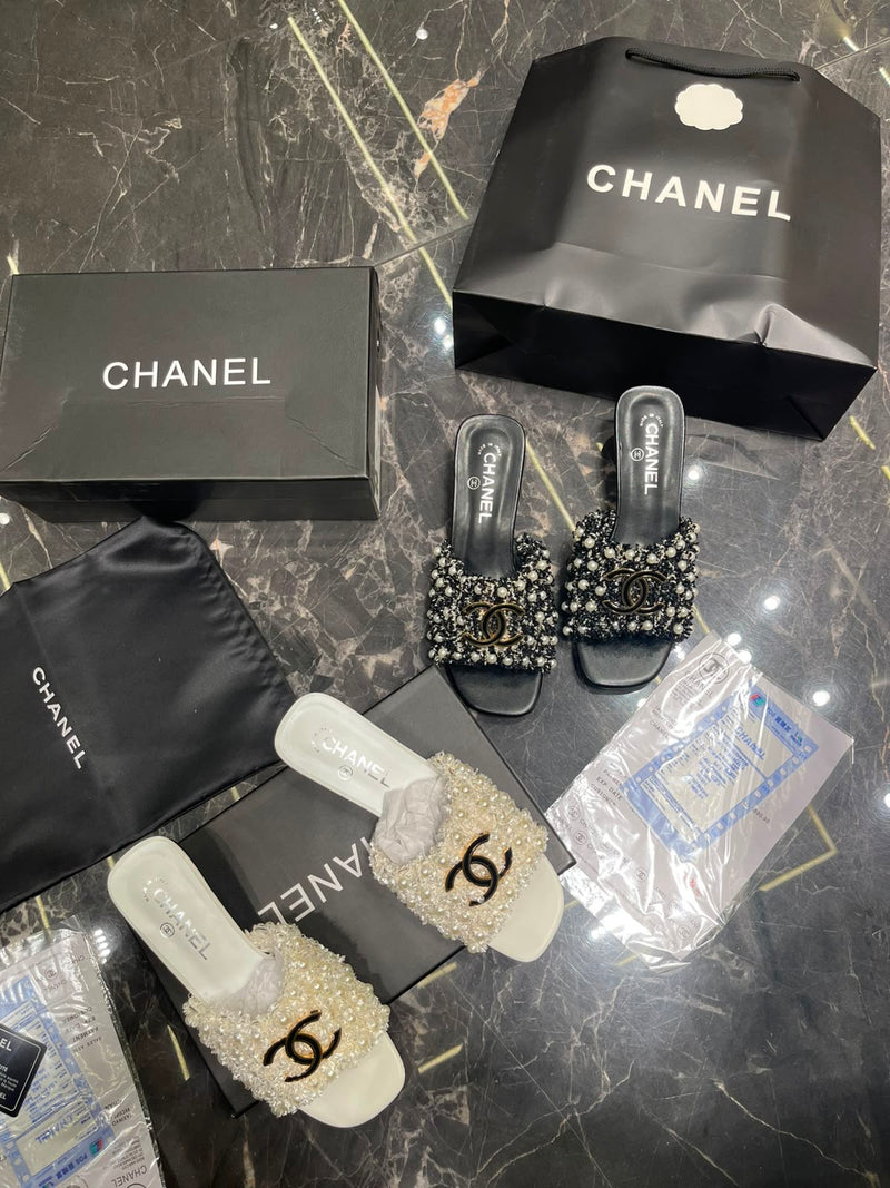Chanel Pearl CC Slides
