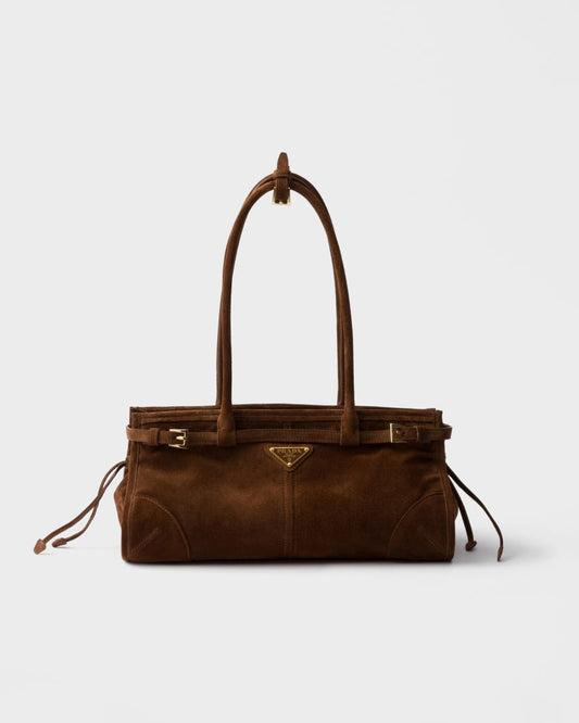 PRADA  Bonnie medium suede handbag
