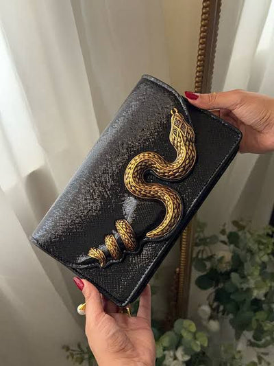 Roberto Cavalli Golden Python Bag hover