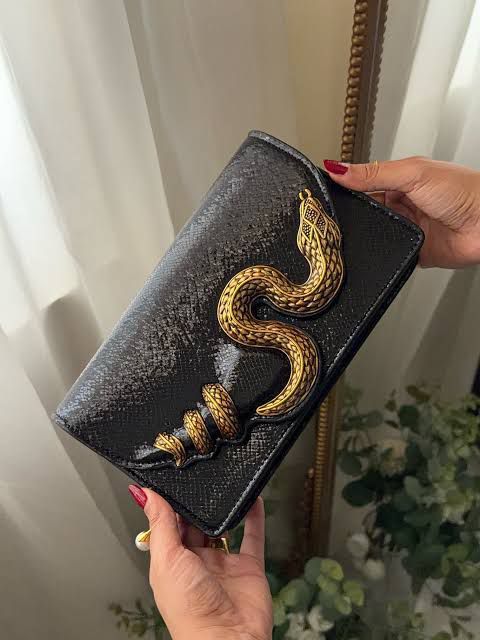 Roberto Cavalli Golden Python Bag