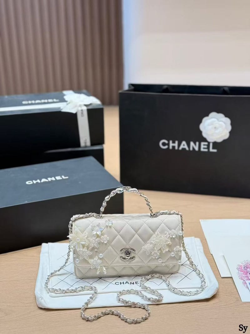Chanel Floral Pearl Flap Bag