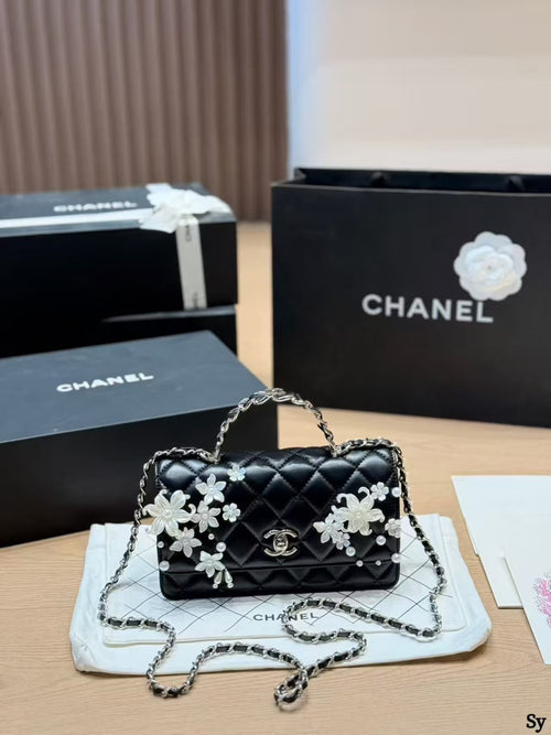 Chanel Floral Pearl Flap Bag