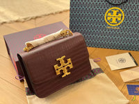 Tory Burch Eleanor Croc-Embossed Shoulder Bag